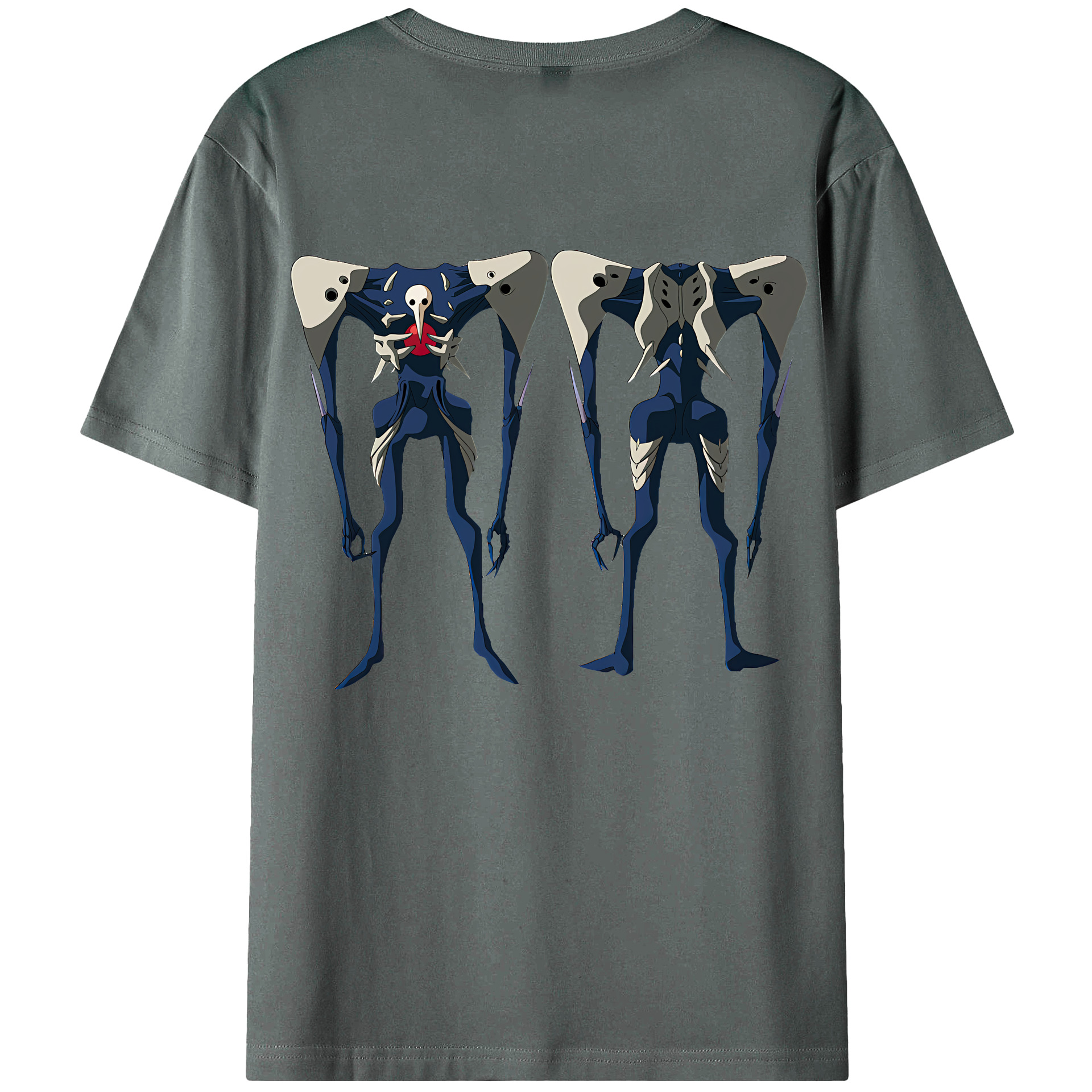 （画像用） EVA 新世紀エヴァンゲリオン 綿100％ メンズ半袖Tシャツ（バックプリント） 通気性